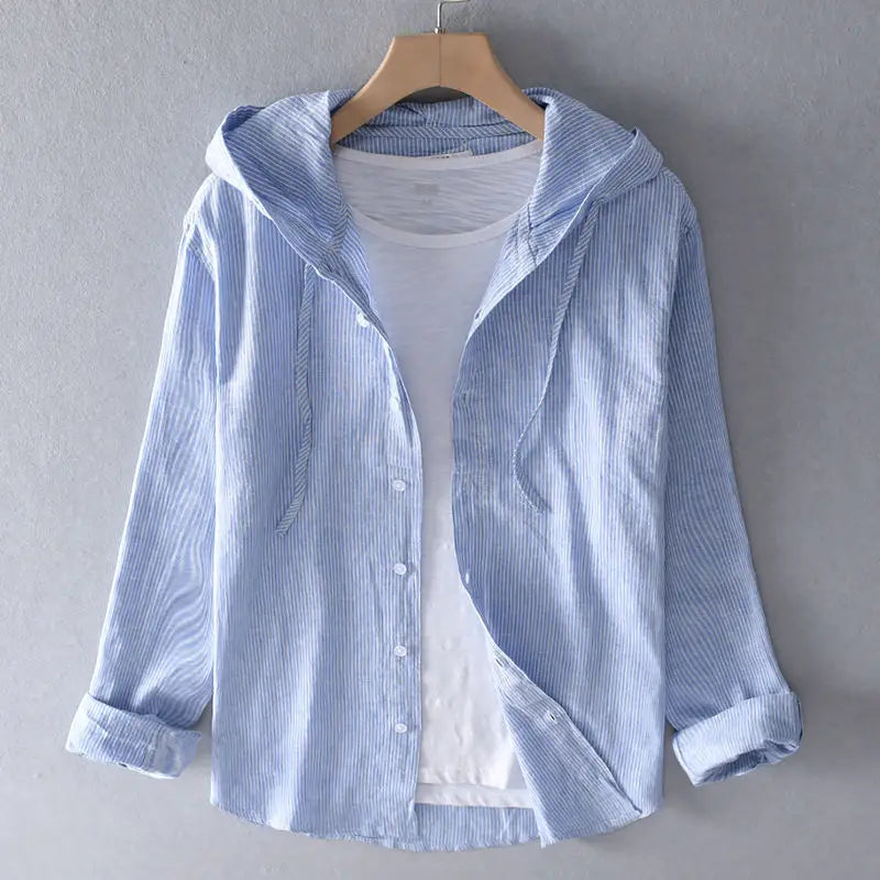 Enrico Hooded Linen Shirt