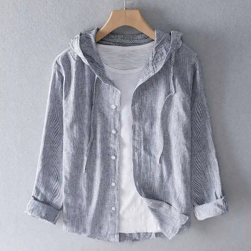 Enrico Hooded Linen Shirt
