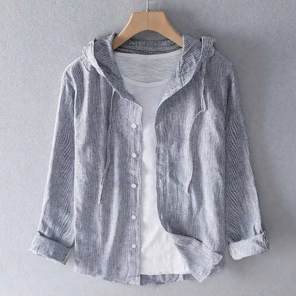 Enrico Hooded Linen Shirt